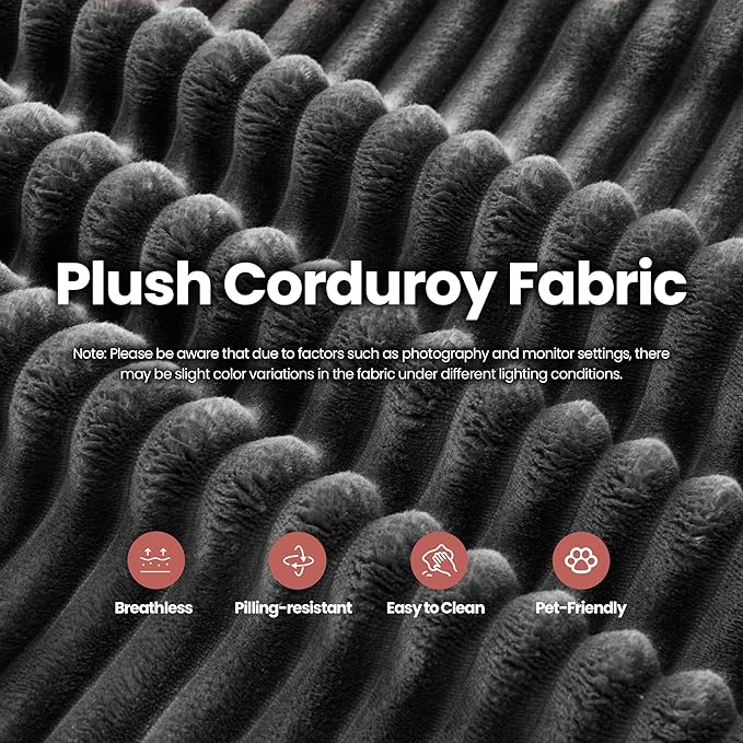 4-in-1 Folding Convertible Sleeper Sofa Bed81 Plush Corduroy Boneless Couch Pull Out BedsLoveseat Floor Futon for Small Spaces Living Room Bedroom ApartmentGrey