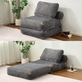 Folding Sofa BedComfy Sleeper Chair Foldable Mattress with Pillow &amp Back SupportPortable Fold Out Chair Bed Floor Convertible Lounge Sofa Couch for Living Room Bedroom (Grey)