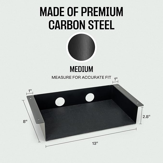 Under Desk Storage Shelf - Carbon Steel Under Desk Tray with Cable Management Mountable Add-On Shelf for Table &amp Office Desks (13 x 8 x 2.8)