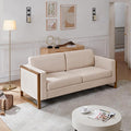 Christopher Knight Home Bricez 79 Sofa Couch Cozy Upholstered 3-Seater Sofa Oversized Loveseat Comfy Fabric Couches for Living Room and Office Modern Couch and Sofa Wooden Frame Taupe Beige