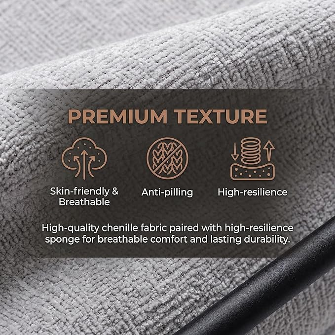 DUOMAY Mid-Century Modern Accent Chair Armchair Set of 2 Soft Linen Fabric Sofa Lounge Chair Reading Chair with Metal Leg for Living Room Bedroom Office Grey