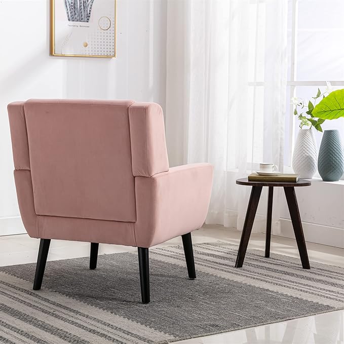 Modern Soft Velvet Material Ergonomics Accent Chair Living Room Chair Bedroom Chair Home Chair with Black Legs for Indoor Home