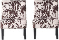Christopher Knight Home Kassi Fabric Accent Chairs 2-Pcs Set Milk Cow