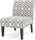 Christopher Knight Home Kassi Fabric Accent Chair Grey Geometric Patterned