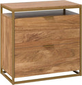 2 Drawer Small Lateral File Cabinet with Lock Contemporary Under Desk Locking Storage Drawers Organizer for Home Office Filing CabinetsBrown