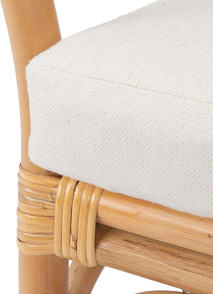 Safavieh Home Collection Dustin Rattan Cushion Accent Chair Natural/White