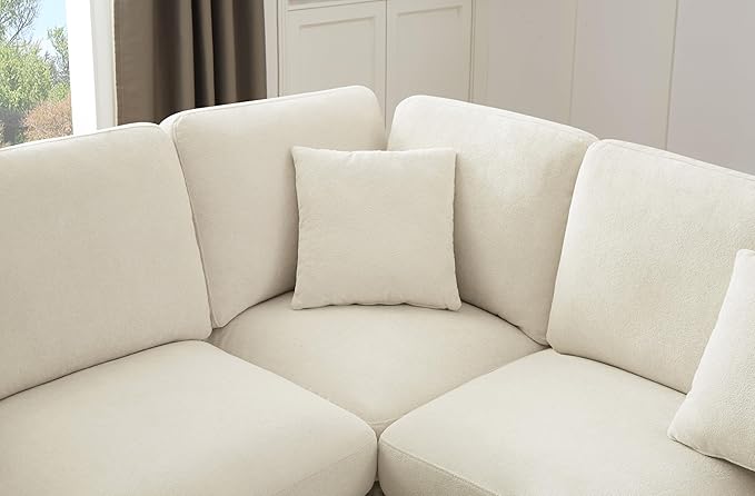 7 Seater Oversized Modular Sectional Sofa Deep Seat Cloud Couch - Free Combination Convertible Lounge Sofa Couch with Movable Ottoman for Living Room Apartment Office