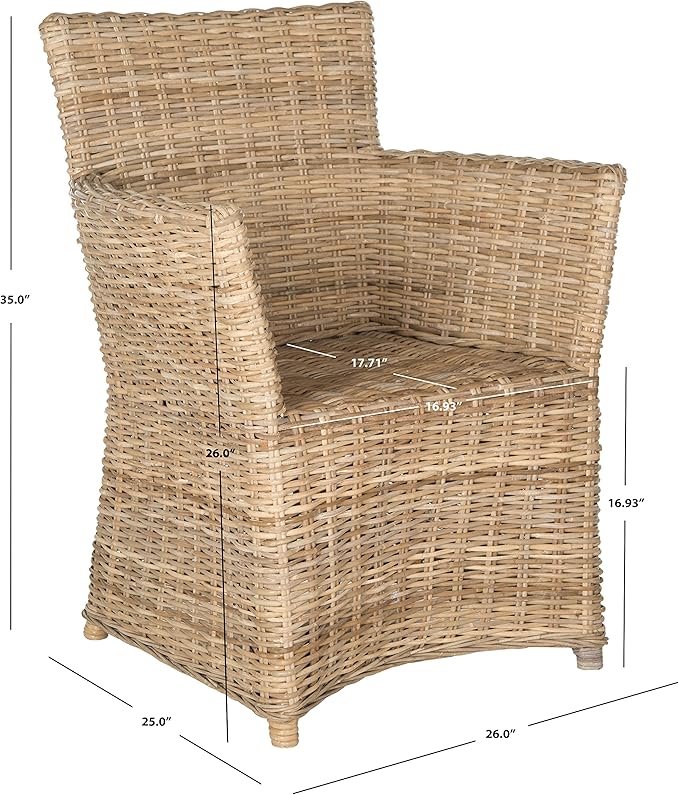 SAFAVIEH Home Collection Natuna Soft Grey Arm Chair