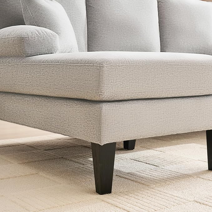 98 U Shaped Couch with 18 Seat Height Sectional Couches for Living Room 4 Seater Couch Set with Double Chaise for Apartment Living Room Sofas Chenille Light Gray
