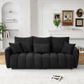 OUYESSIR Boucle Sofa Cloud Couch 80.2 Modern Comfy Teddy Sofa Deep Seat Futon Couch with Pillows Soft Upholstered 3 Seater Sofa Oversized Loveseat Sofas for Living Room Apartment Black