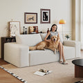 Boneless Cloud Loveseat Couch No Assembly Required Sofa in a Box 63/71 2 Seater Corduroy Compression Couch for Living Room Bedroom Apartment (White 63) | Comfortable