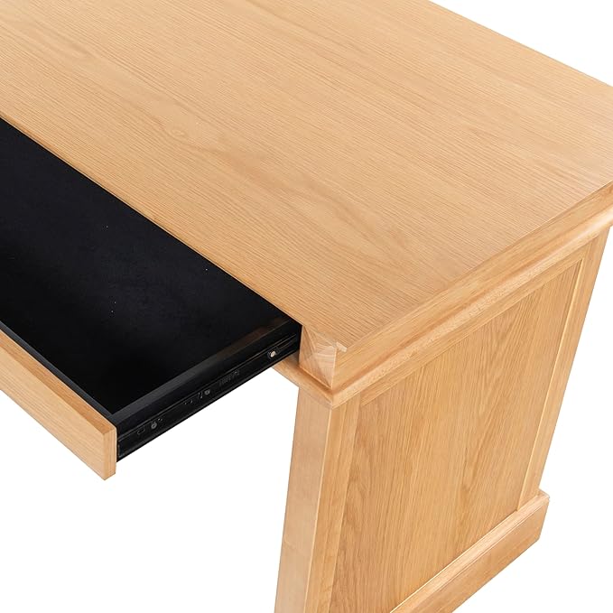 SAFAVIEH Couture Collection - Francesco Natural Wood 4-Drawer Desk with Black Accents Modern Writing Table with Storage (SFV4239B)