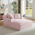 Oversized Chaise Lounge Chair - Upholstered Couch Cloud Boneless ChairDeep Seat Sleeper Sofa with Cup Holders and Side PocketsComfy Reading Chair for Living Room (Pink)