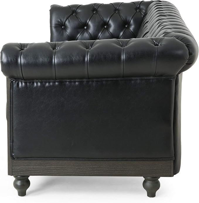 Christopher Knight Home Castalia Sofas Midnight Black + Dark Brown