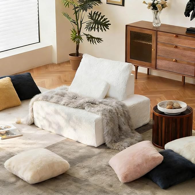 Modular Cloud Sectional Couch – L-Shaped Sofa with Chaise &amp Deep Memory Foam Seat No Assembly Required for Apartments Living Room Office &amp Small Spaces (1PCS) | Modular combination