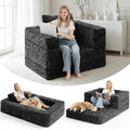 HABUTWAY Convertible Sofa Bed 3-in-1 Futon Sofa Bed with Pillow Foldable Pull Out Floor Sofa Bed with Removable Cover Plush Boneless Couch for Living Room/Bedroom/Dorm