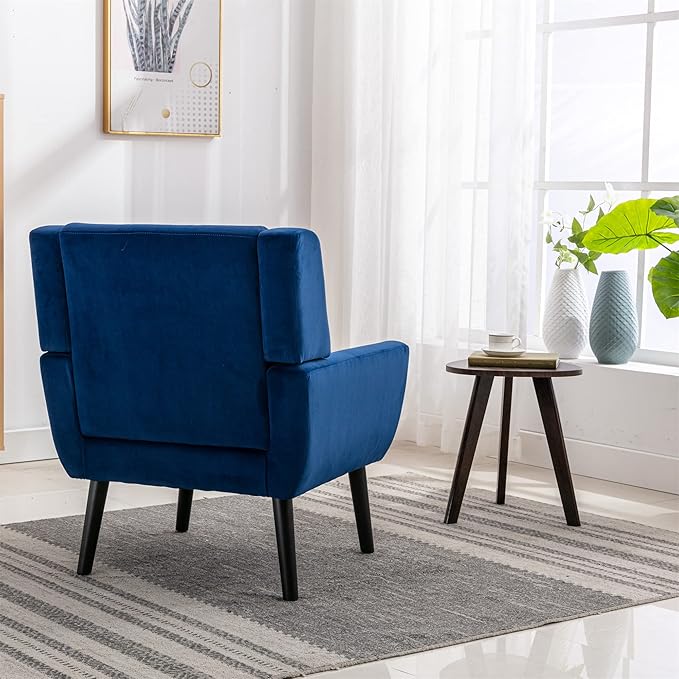 Modern Soft Velvet Material Ergonomics Accent Chair Living Room Chair Bedroom Chair Home Chair with Black Legs for Indoor Home