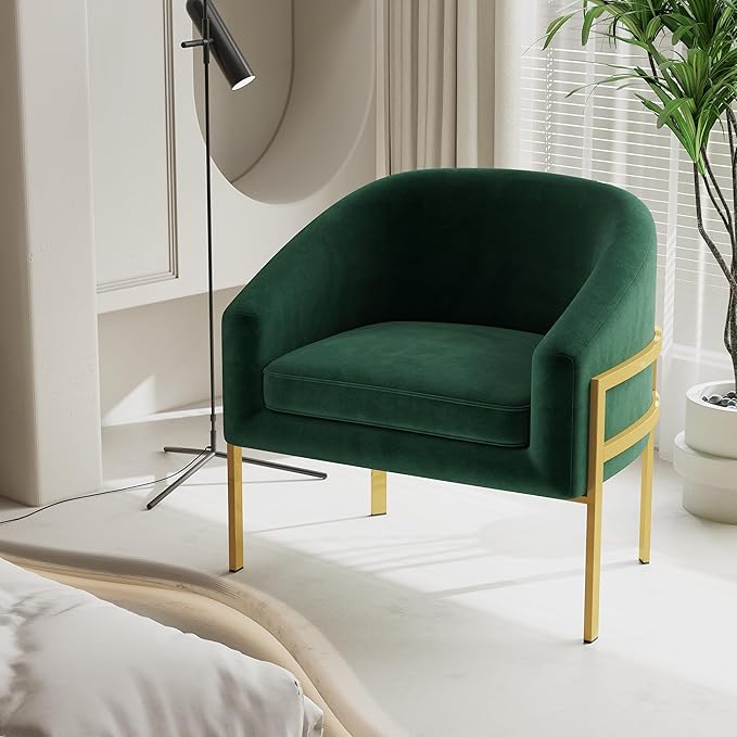 annjoe Accent Chair Living Room Chair Armchair Upholstered Chairs with Metal Frame Legs for Home Kitchen Bedroom