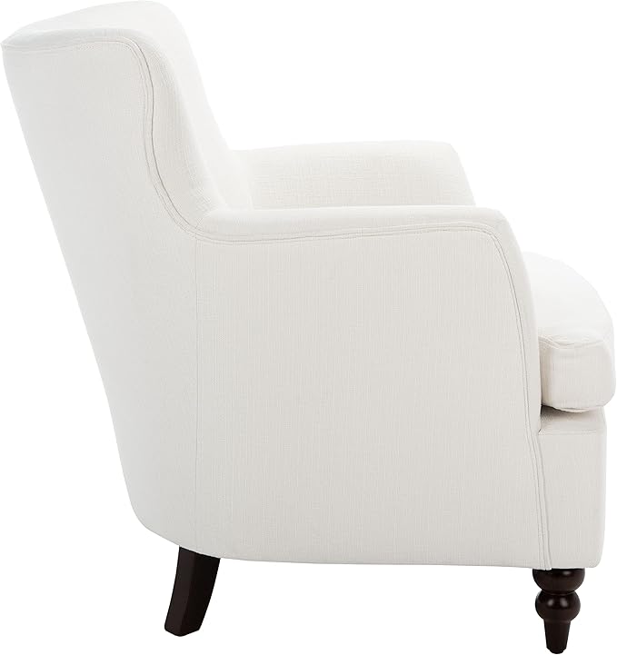 SAFAVIEH Home Collection Levin White/Walnut Accent Club Chair