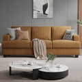 89 Inch Sofa with Extra Deep Seats Oversize 3 Seater Sofa for Living Room Modern Couch and Sofa Comfy Armrests and Seats and Backrests Easy Installation Corduroy Fabric Ginger Yellow