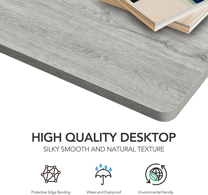 Whole-Piece Particle Board Table Top for Standing Desk and Home Office Desk DIY 48x24x1 Inch Grey Oak Veneers Desk Top