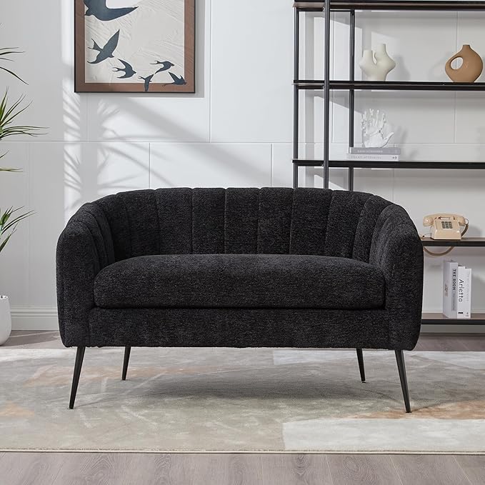 KEIKI 50.2'' Loveseat Sofa Upholstered Chenille Love Seat Couches Modern Deep Seat 2-Seat Sofa for Small Space Living Room Studio Apartment