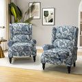 HULALA HOME Upholstered Wingback Recliner Chair Set of 2 Small Adjustable Footrest Push Back Single Reclining Sofa Mid Century Modern Lounge Armchair for Living Room Bedroom Reading/Jacobean