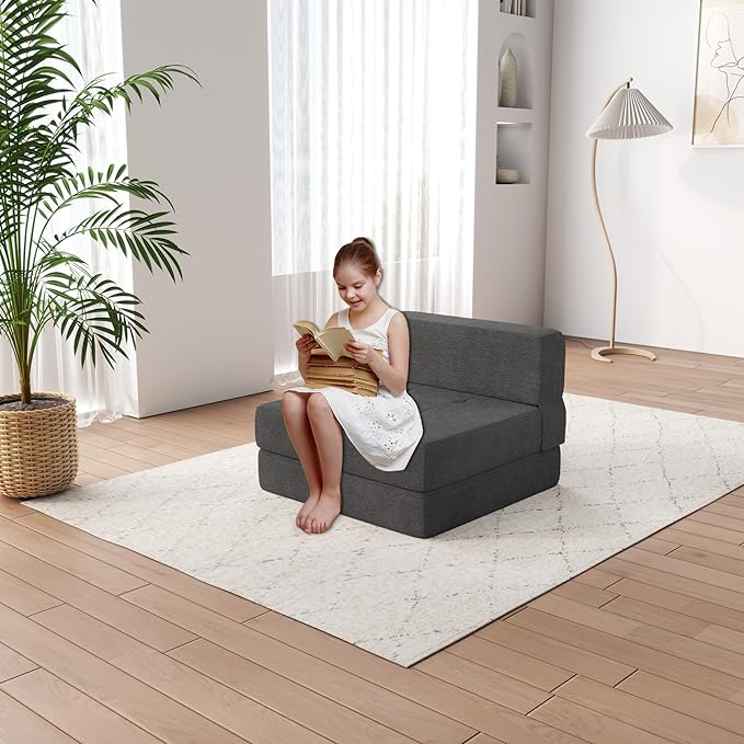 ZeeFu Foldable Couch Bed - Memory Foam Futon Convertible Sleeper for Living Room/Dorm/Guest/Office/Caravans/Studio