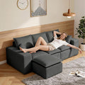 107 Cloud Modular Sectional Sofa for Living Room with Ottoman &amp L-Shaped Chaise No Assembly Required Deep Seat Couch in a Box.