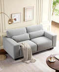 Amada 65 Loveseat Sofa 2 Seater Couch Sofa for Living Room Modern Sofa with Wide Armrests &amp Deep Seats Comfy Couch with Removable Washable Covers &amp Linen Fabric Easy Assembly (Grey 2 Sea