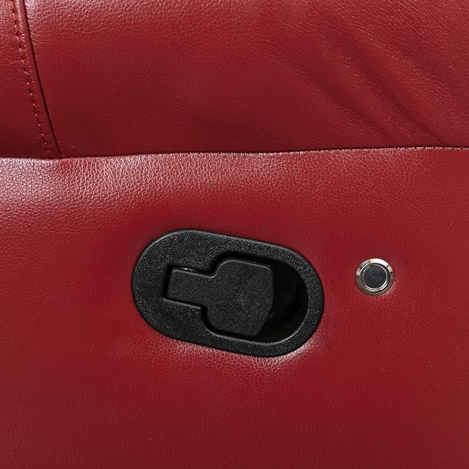 ERYE Manual Recliner Chair with LED Light Strip for Living Room Bedroom Manual Reclining Home Theater Seating Armchair Faux Leather Tufted