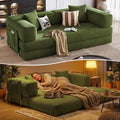 78.8 Boneless Sleeper Sofa BedConvertible Futon Couch with Storage Pocket and 2 PillowsModular Corduroy Sofa for livingroomSmall speaceGreen