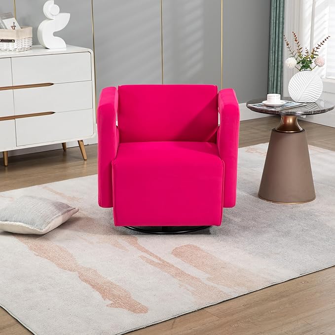 House Hold Upholstered Tufted Living Room Chair Textured Velvet Fabric Accent Chair with Metal Stand