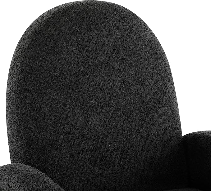 Christopher Knight Home Sidney Fabric Upholstered 360° Swivel Chair Boucle Push-Back Recliner Solid Wood Glider Recliner with Rotation Living Room Lounge Sofa Adjustable Comfy Reading ChairBlack