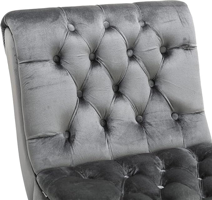 Accent Chair Comfort for Living RoomLoungeBedroomOffice DecorativeVelvet Tufted ArmchairUpholstered Barrel Chair Square Bedroom Chair PerfectAccent Living Room Chair/Leisure Chair (Silver)