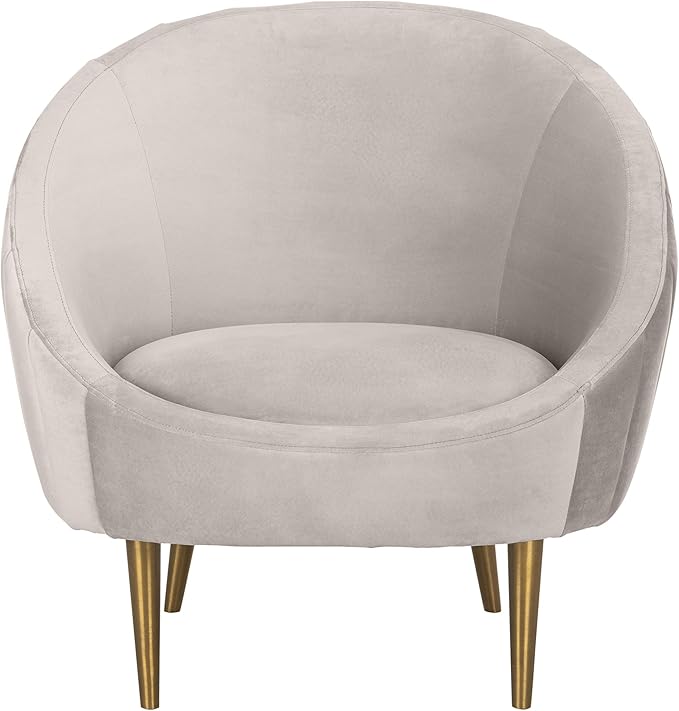 Safavieh Couture Home Razia Retro Glam Pale Taupe Velvet Channel Tufted Tub Chair