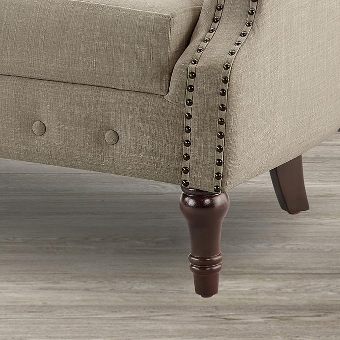 ROSEVERA Garner Chesterfield Settee Loveseat Brown