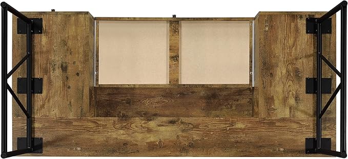 Coaster Home Furnishings Analiese Rustic 63-Inch 4-Drawer Home Office Computer Writing Desk Study Table with Storage Engineered Eco-Friendly Wood Look Laminate Sturdy Steel Base Rustic Nutmeg 800999