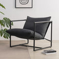Zinus Aidan Sling Accent Chair Metal Framed Armchair with Shredded Foam Cushioning Dark Grey
