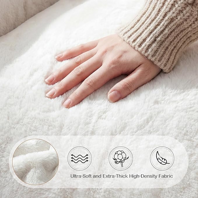 Giant Bean Bag Chair for Adults Shell-Shaped Oversized Bean Bag Couch with Armrests &amp Side Pockets Stuffed Floor Sofa for Reading Playing &amp Relaxing Beige