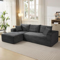 108'' Modular Sectional SofaComfy Cloud Couch with L Shaped ChaiseModern Deep Seat Boneless Couch for Living Room3 SeaterNo Assembly Required (Left-Facing ChaiseDark Gray)