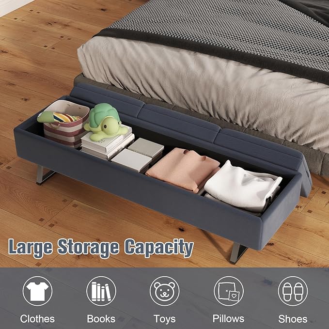 Kinfant Modern Futon Sofa Bed - Couch Bed with Soft Cushions for Living Room Bedroom and Small Space (Navy Blue 6-Seater)