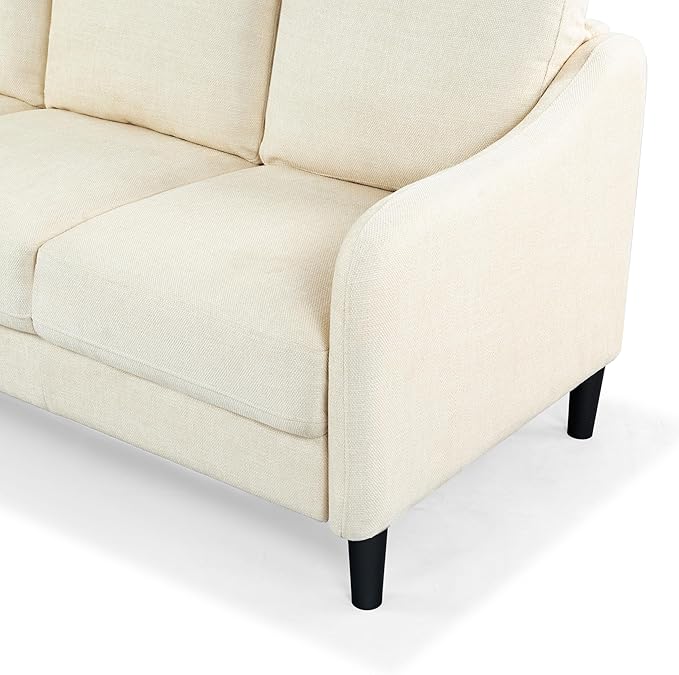 SAFAVIEH Couture Furniture Collection Edalynn Modern Cream 3-Seater Sofa