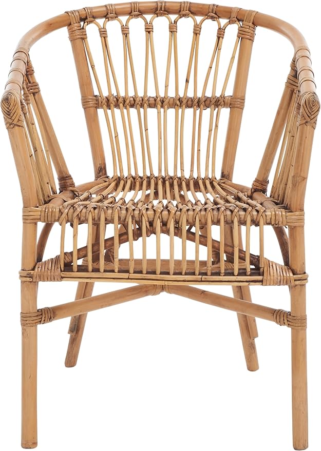 Safavieh Home Adriana Coastal Honey Brown Wash Rattan (Set of 2) Accent Chair (ACH6505C-SET2)