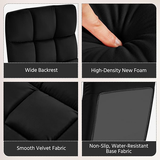 Yaheetech Floor Chair Meditation Chair with Back Support Gaming Floor Lounger with 14 Adjustable Position for Adult Black 2pcs