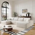 135.4 Oversized Cloud Modular Sectional Sofa U-Shaped Couches with Ottoman for Living Room Deep Seat Boneless Couch 1600lb Weight Capacity No Assembly Required (White Right Facing Chaise)