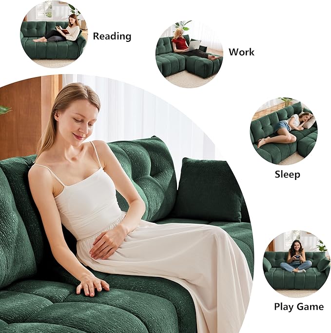 mikibama Oversized Modular Sectional Sofa with Ottoman141.7 Chenille L-Shaped Couch with FootrestModern 4 Seater Sofas for Living RoomLarge Couches with Deep Seat for Apartment