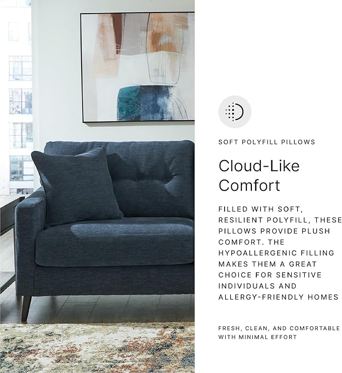 Signature Design by Ashley Bixler Classic Tufted Sofa with Removable Cushions Blue