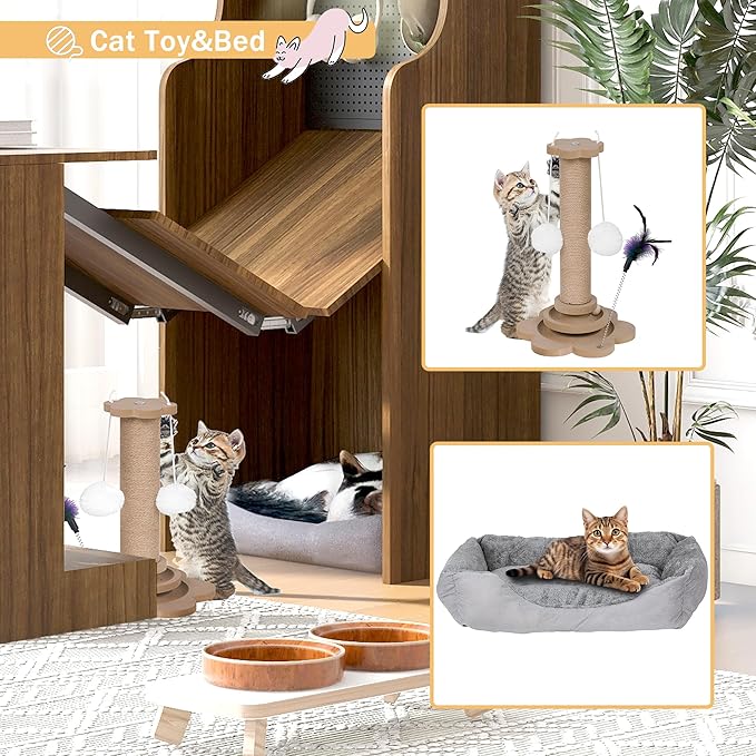 Fold Out Desk with Storage Craft Storage Cabinet Murphy Desk Extendable Hidden Desk for Small Space Cat Bed Table with LED &amp Pegboard Multi-functional Secretary Desk for Home Office Living Room