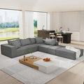 LUMISOL Modular Sectional Sofa Modern L-Shaped Sectional Sofa Couch with 6 Throw Pillows Free Combination Sofa for Living Room Grey